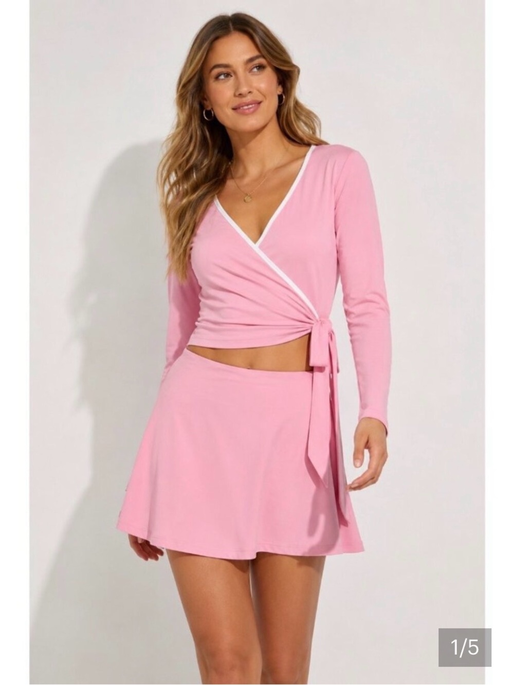 wild fable blush Pink Wrap top long sleeve butter bliss medium nwt